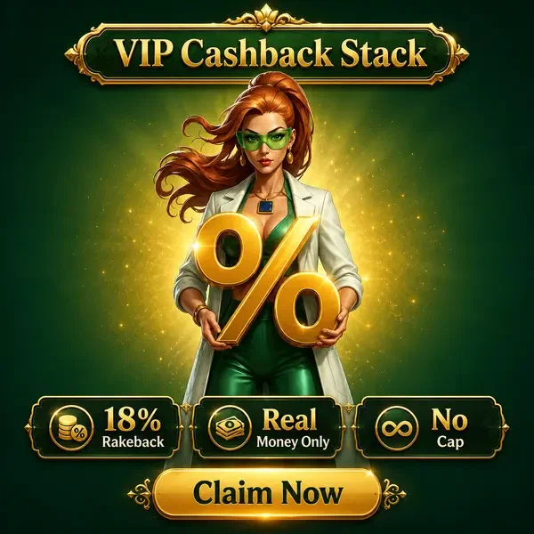Innowator prezentujący nagrody bonusowe VIP Cashback Stack w portalu gamingowym