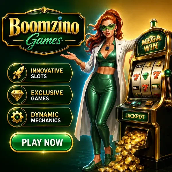 Innowacyjny automat do gier świecący, gdy gracz odkrywa nowe mechaniki gier Boomzino Casino